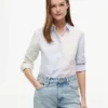 Camisa Oxford elástica con rayas mixtas Camisa Oxford elástica con rayas mixtas