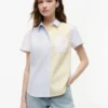 Camisa Oxford elástica con rayas mixtas Camisa Oxford elástica con rayas mixtas