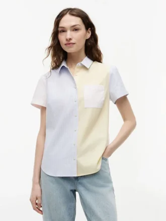 Camisa Oxford elástica con rayas mixtas