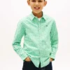 Camisa Oxford elástica de cuadros vichy para niño Camisa Oxford elástica de cuadros vichy para niño