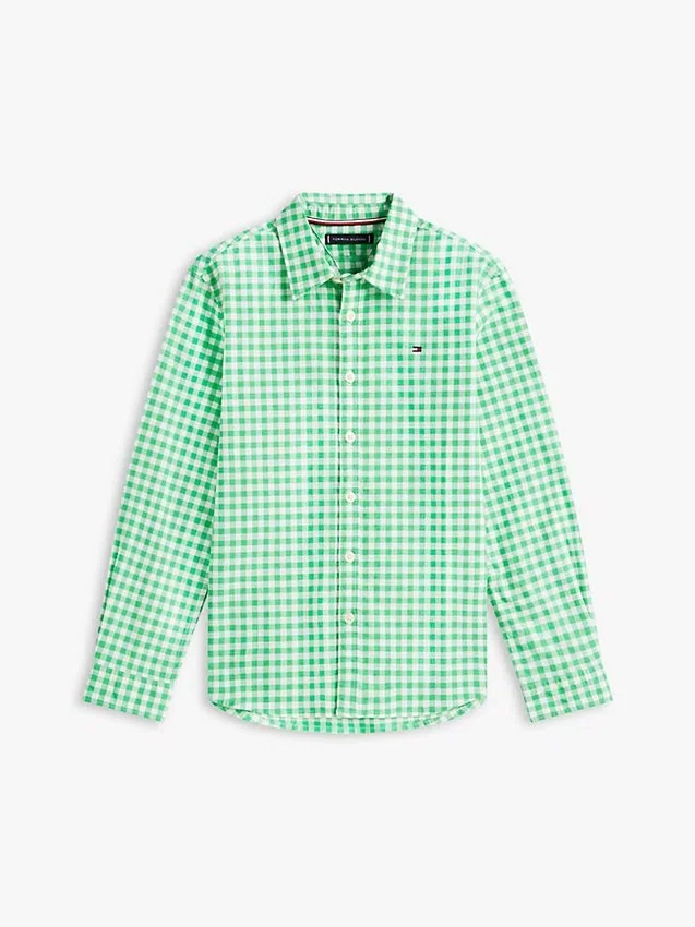 Camisa Oxford elástica de cuadros vichy para niño Camisa Oxford elástica de cuadros vichy para niño