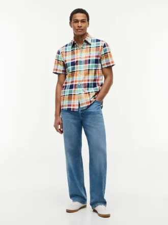 Camisa Oxford Madras de corte regular