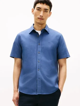 Camisa Oxford teñida en prenda de corte regular