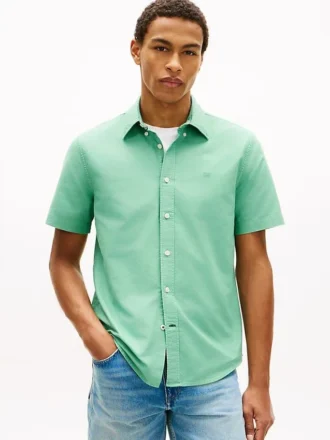 Camisa Oxford teñida en prenda de corte regular