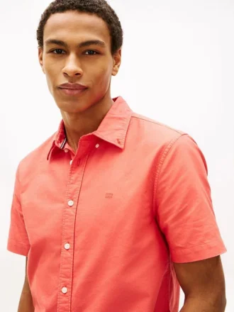 Camisa Oxford teñida en prenda de corte regular