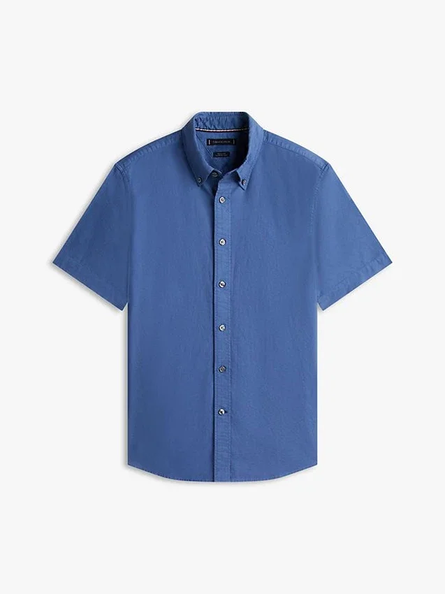 Camisa Oxford teñida en prenda de corte regular Camisa Oxford teñida en prenda de corte regular