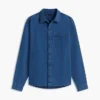 Camisa vaquera de tejido waffle teñida en índigo