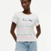 Camiseta a rayas con logotipo bordado Camiseta a rayas con logotipo bordado