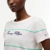 Camiseta a rayas con logotipo bordado Camiseta a rayas con logotipo bordado
