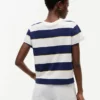 Camiseta a rayas con logotipo bordado Camiseta a rayas con logotipo bordado