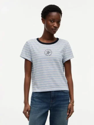 Camiseta a rayas con monograma en letra náutica