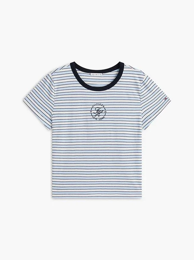 Camiseta a rayas con monograma en letra náutica Camiseta a rayas con monograma en letra náutica