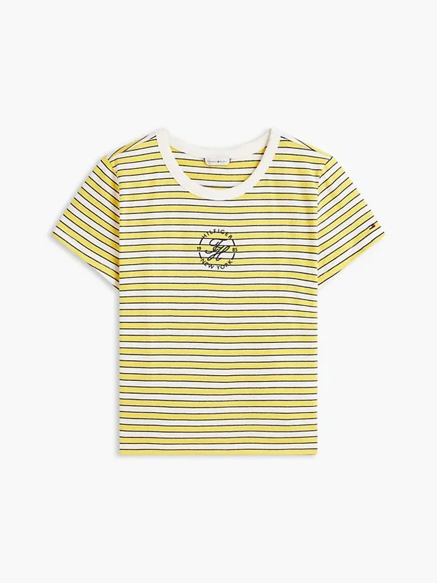 Camiseta a rayas con monograma en letra náutica Camiseta a rayas con monograma en letra náutica