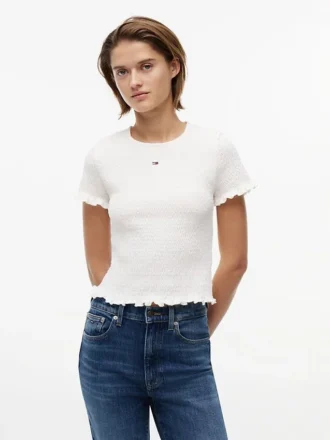 Camiseta ajustada fruncida de Tommy Jeans