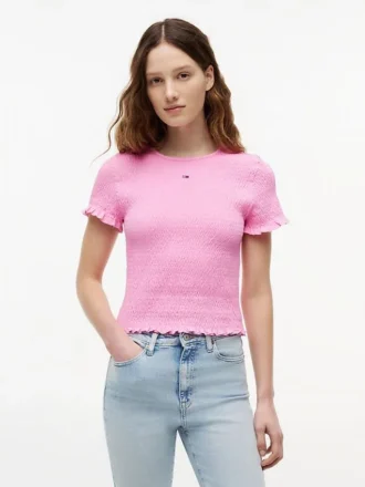 Camiseta ajustada fruncida de Tommy Jeans
