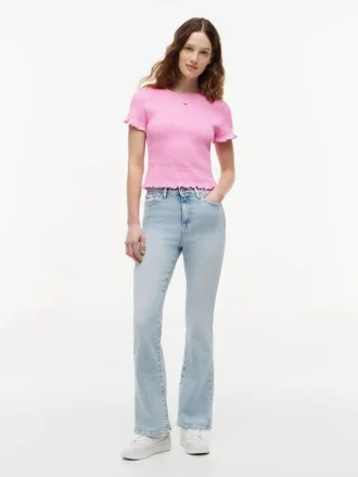 Camiseta ajustada fruncida de Tommy Jeans
