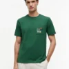 Camiseta con bolsillo y logotipo floral