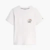 Camiseta con bolsillo y logotipo floral