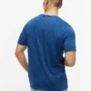 Camiseta con bolsillo y rayas teñida en índigo