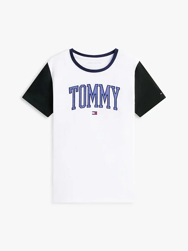 Camiseta con cuello ribeteado y logotipo Varsity Tommy Camiseta con cuello ribeteado y logotipo Varsity Tommy