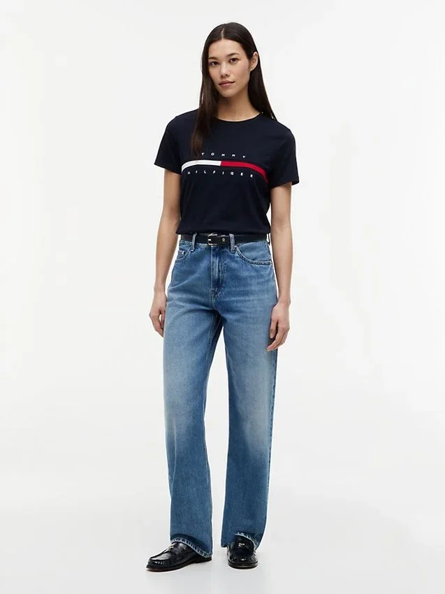 Camiseta con el logotipo de la bandera bordado Camiseta con el logotipo de la bandera bordado
