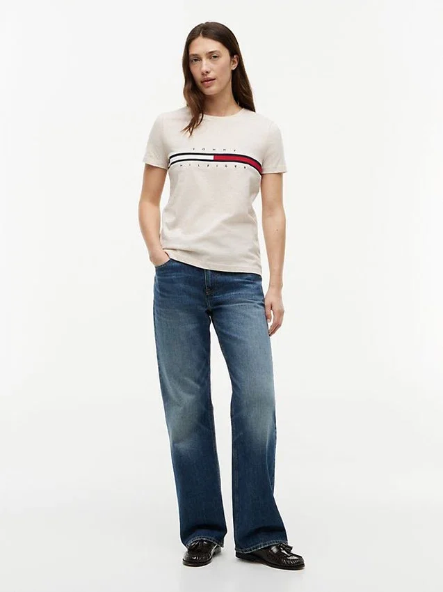 Camiseta con el logotipo de la bandera bordado Camiseta con el logotipo de la bandera bordado