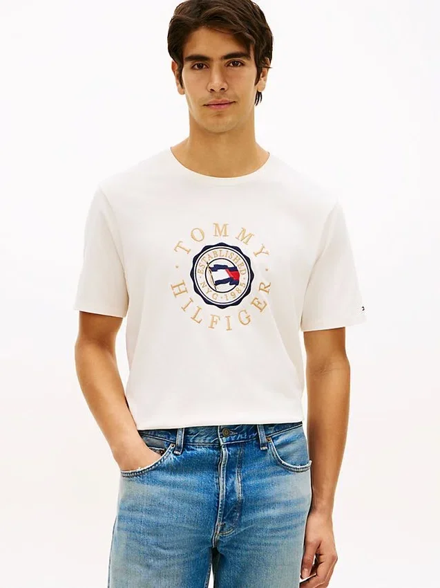 Camiseta con el logotipo de la bandera circular Camiseta con el logotipo de la bandera circular