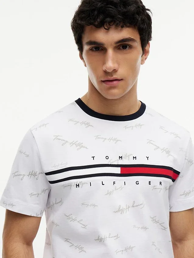 Camiseta con el logotipo de la raya de la bandera Camiseta con el logotipo de la raya de la bandera