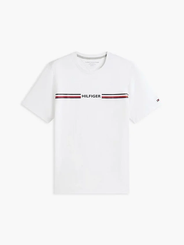 Camiseta con el logotipo de rayas característico de Hilfiger Camiseta con el logotipo de rayas característico de Hilfiger