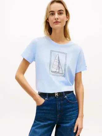 Camiseta con estampado de velero