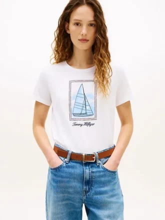 Camiseta con estampado de velero