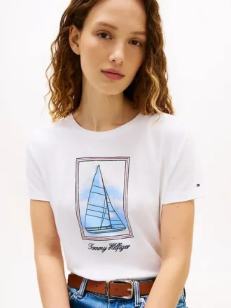 Camiseta con estampado de velero