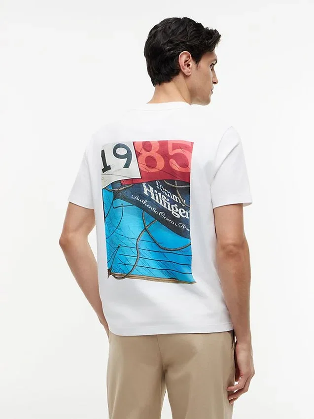 Camiseta con gráfico náutico en la espalda Camiseta con gráfico náutico en la espalda