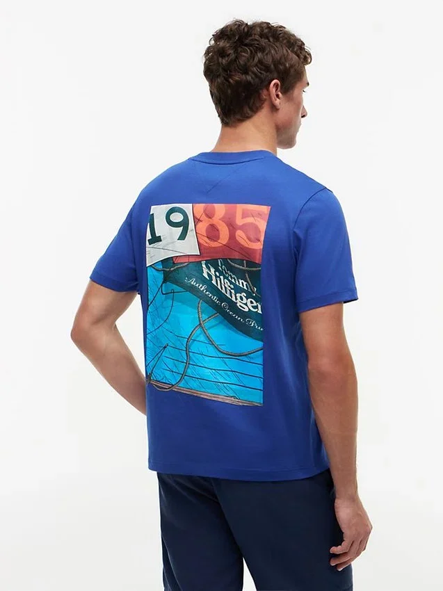 Camiseta con gráfico náutico en la espalda Camiseta con gráfico náutico en la espalda