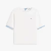 Camiseta con lazo trasero de mezcla de tejidos Camiseta con lazo trasero de mezcla de tejidos