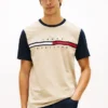 Camiseta con logo de bandera y mangas en contraste
