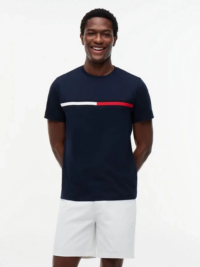 Camiseta con logotipo de bandera bordado Camiseta con logotipo de bandera bordado