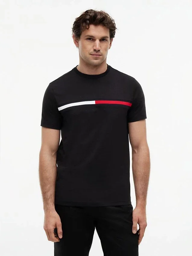 Camiseta con logotipo de bandera bordado Camiseta con logotipo de bandera bordado