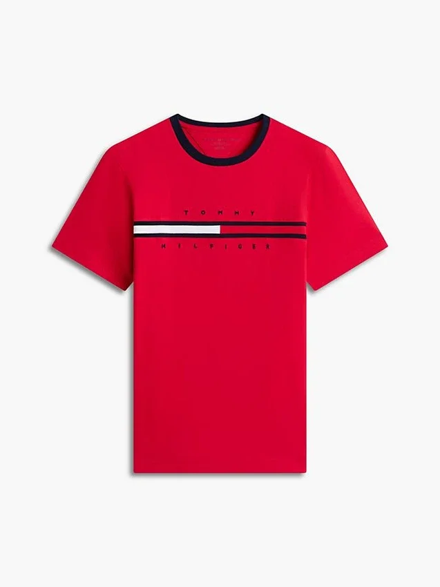 Camiseta con logotipo de bandera bordado Camiseta con logotipo de bandera bordado