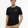 Camiseta con logotipo de bandera ondulada en la espalda Camiseta con logotipo de bandera ondulada en la espalda