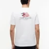 Camiseta con logotipo de bandera ondulada en la espalda Camiseta con logotipo de bandera ondulada en la espalda