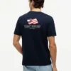 Camiseta con logotipo de bandera ondulada en la espalda Camiseta con logotipo de bandera ondulada en la espalda