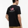 Camiseta con logotipo de bandera ondulada en la espalda Camiseta con logotipo de bandera ondulada en la espalda