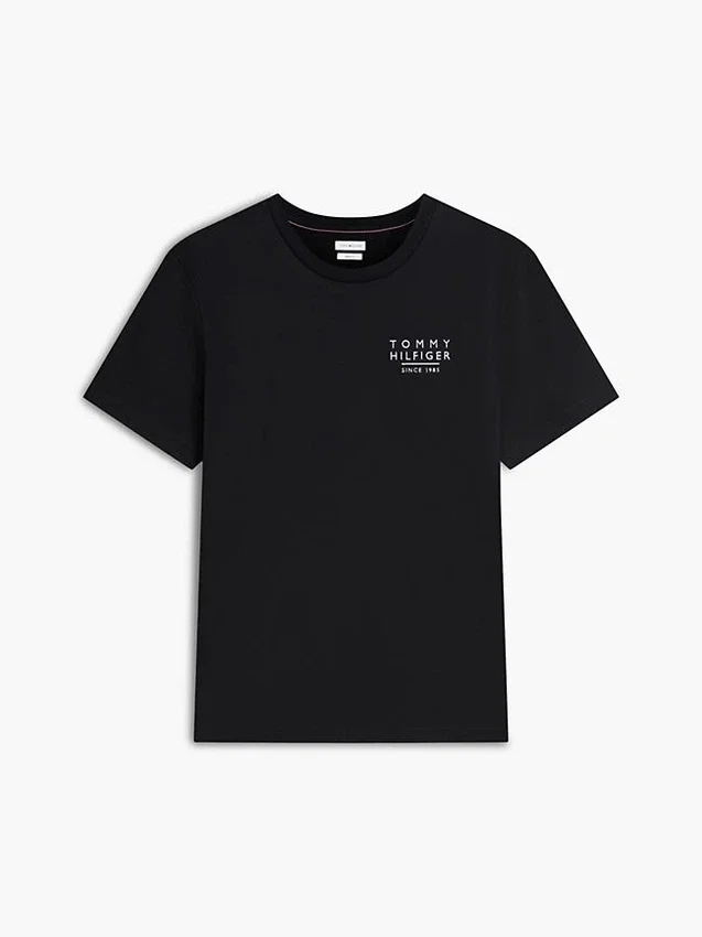 Camiseta con logotipo de bandera ondulada en la espalda Camiseta con logotipo de bandera ondulada en la espalda