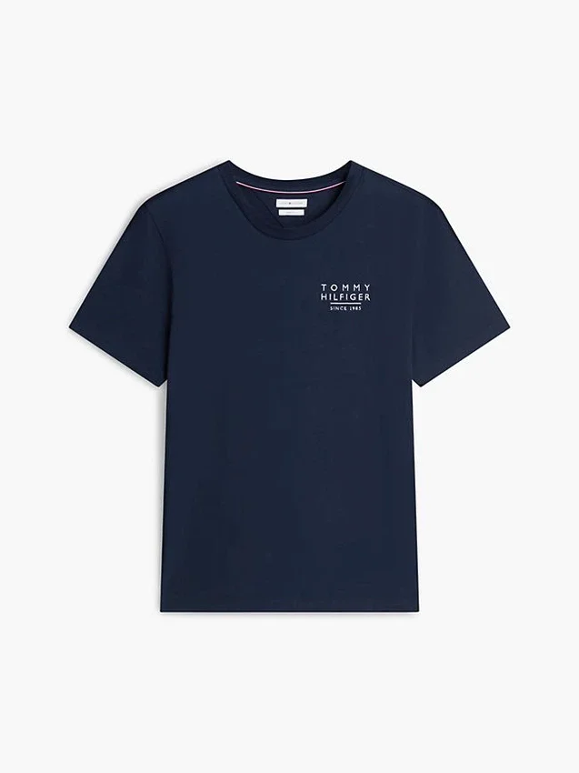 Camiseta con logotipo de bandera ondulada en la espalda Camiseta con logotipo de bandera ondulada en la espalda