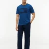 Camiseta con logotipo de bandera teñida en índigo Camiseta con logotipo de bandera teñida en índigo