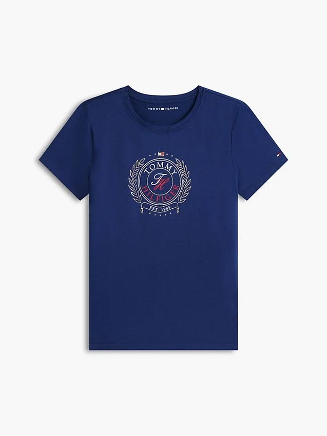 Camiseta con logotipo de hoja de laurel estampado Camiseta con logotipo de hoja de laurel estampado