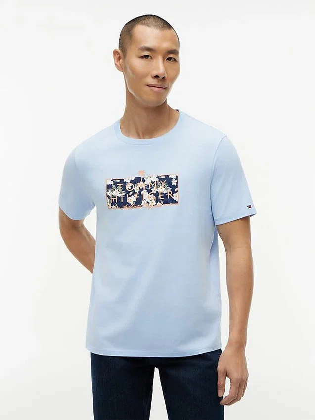 Camiseta con logotipo floral tropical Camiseta con logotipo floral tropical
