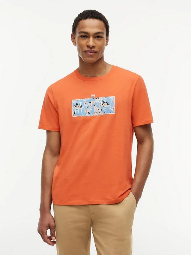 Camiseta con logotipo floral tropical Camiseta con logotipo floral tropical