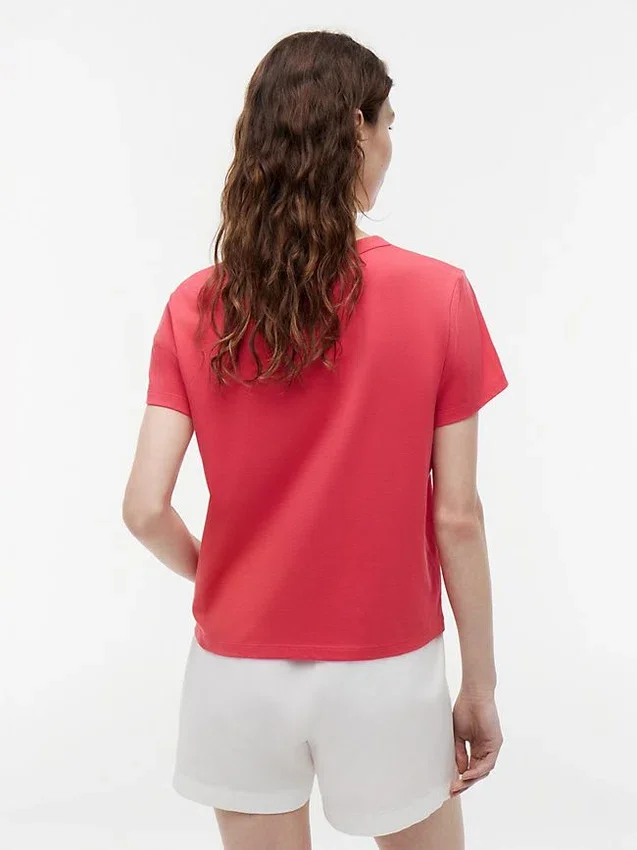 Camiseta con monograma en letra cursiva y estampado de cuadros vichy Camiseta con monograma en letra cursiva y estampado de cuadros vichy